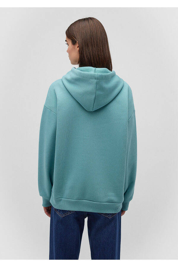 Green Hoodie with Logo Print 1600361-71823 - 5