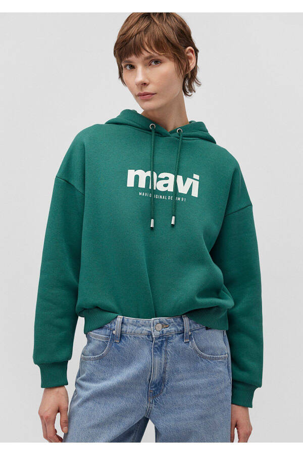 Green Hoodie with Logo Print 168334-71874 - 7