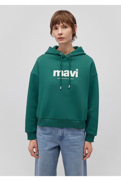 Green Hoodie with Logo Print 168334-71874 - 3