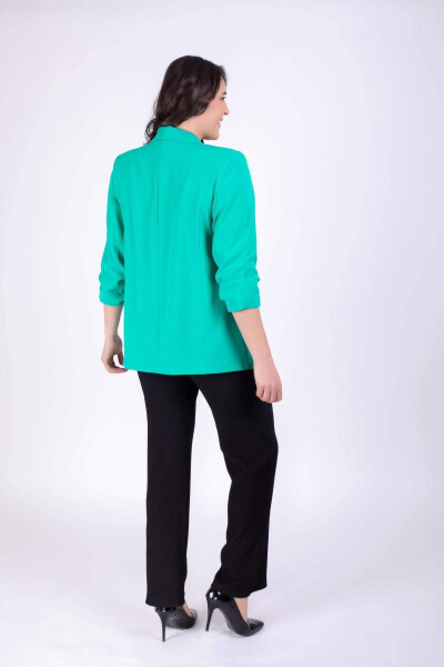 Green Jacket with Detailed Sleeves - 3