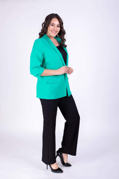 Green Jacket with Detailed Sleeves - 6