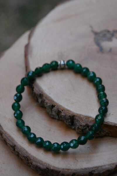 Green Jade Natural Stone Unisex Bracelet - 1