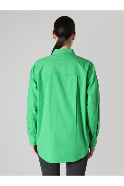 Green, long-sleeved, regular fit shirt for women (Cl1062116) - 2