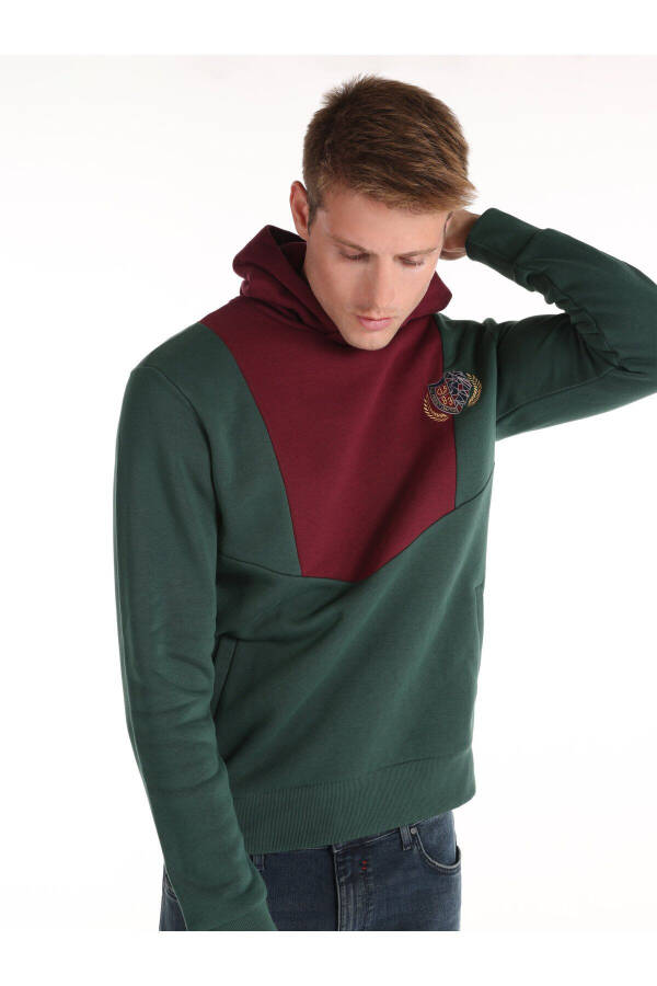 Green men's sweatshirt - 1