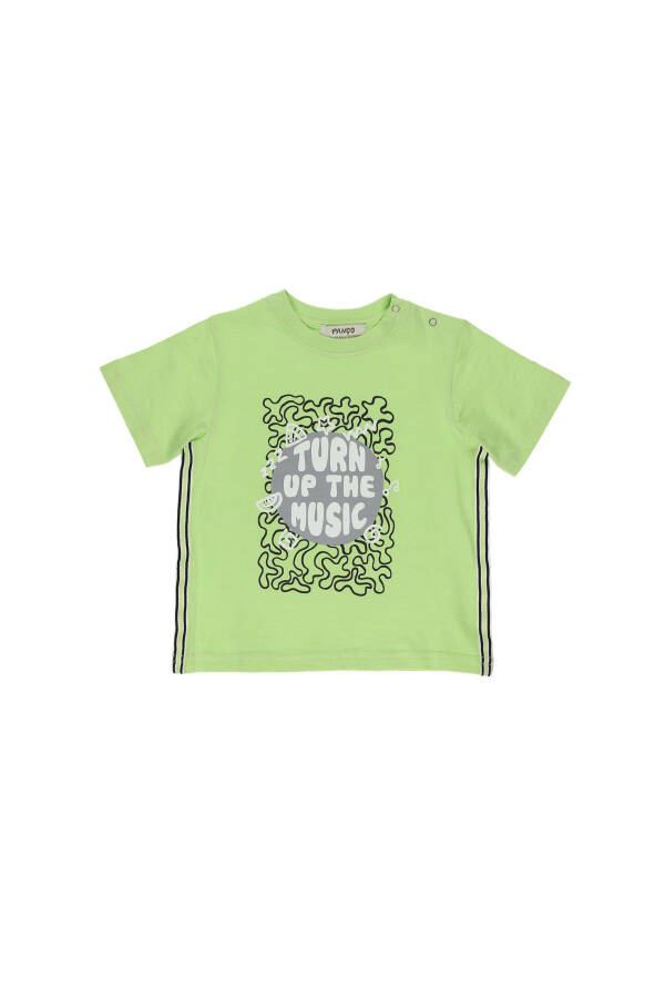 Green Short-Sleeved Printed T-Shirt for Baby Boys - 7