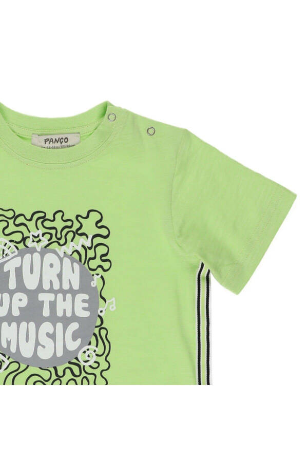 Green Short-Sleeved Printed T-Shirt for Baby Boys - 9