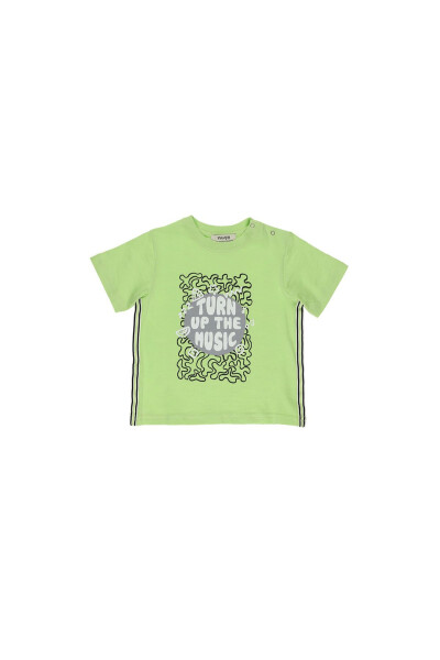 Green Short-Sleeved Printed T-Shirt for Baby Boys - 4