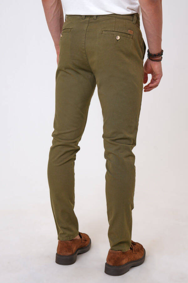 Green Slim Fit Cotton Reinforced Chino Pants - 3