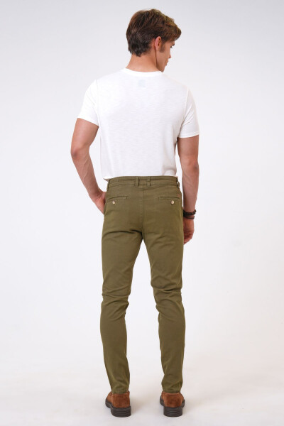 Green Slim Fit Cotton Reinforced Chino Pants - 5