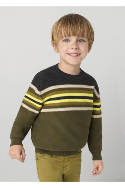 Green Striped Boys Sweater 4351 - 1