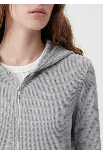 Grey Hooded Zipper Sweatshirt 1610730-80018 - 15