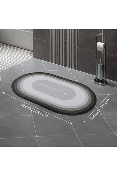 Grey Magic Water Absorbent Bath Mat Non-Slip Base Foot Mat 40x60 - 14