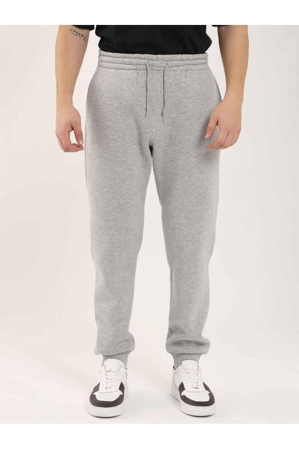 Grey Melange Men's Oversized Cotton Casual Sweatpants - 103772 - 6