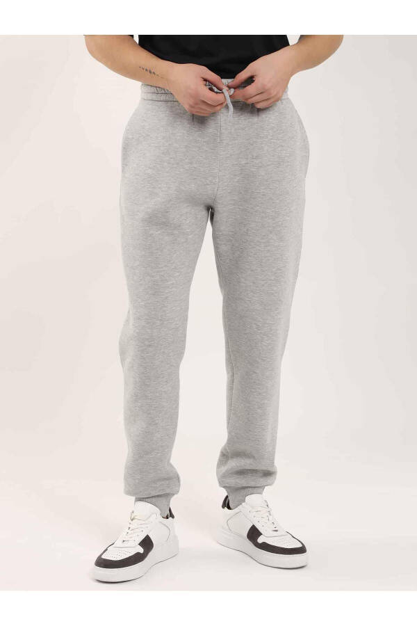 Grey Melange Men's Oversized Cotton Casual Sweatpants - 103772 - 7