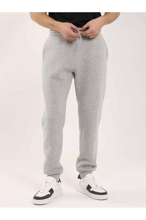 Grey Melange Men's Oversized Cotton Casual Sweatpants - 103772 - 2