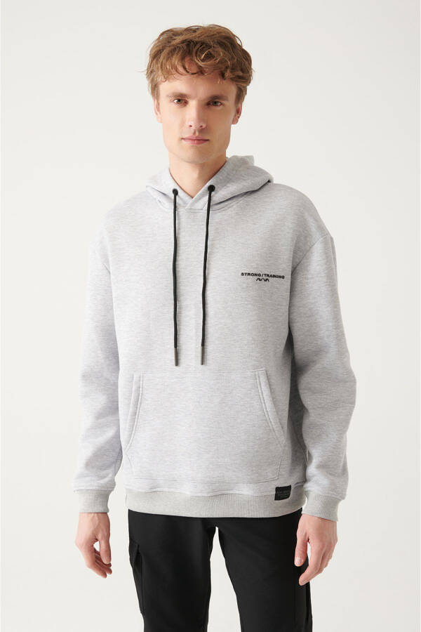 Grey Oversize Hooded Sweatshirt - 8