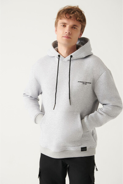 Grey Oversize Hooded Sweatshirt - 4