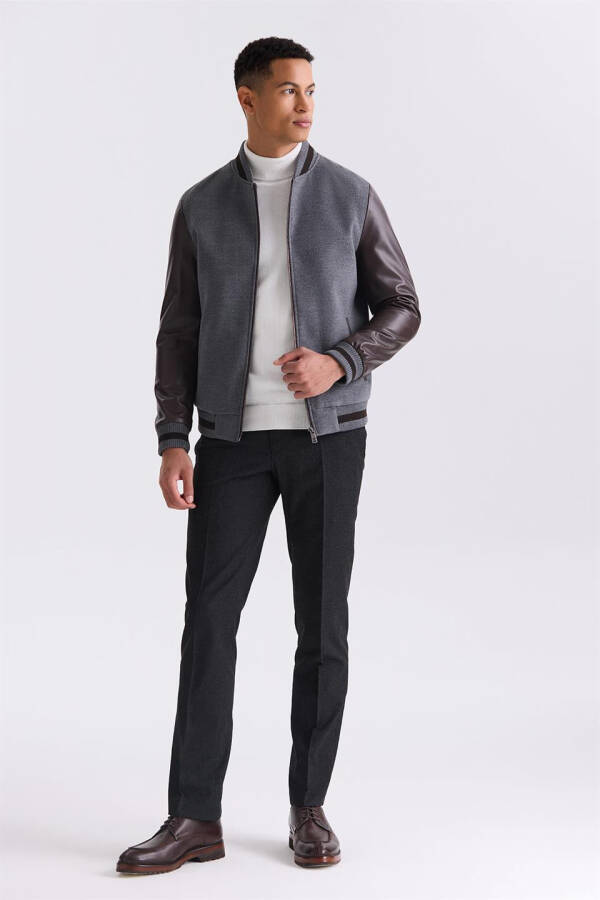 Grey Regular Fit Shirt Collar Buttoned Jacket - 2