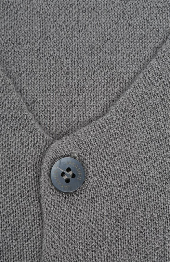 Grey Slim Fit Buttoned Knit Vest - 6