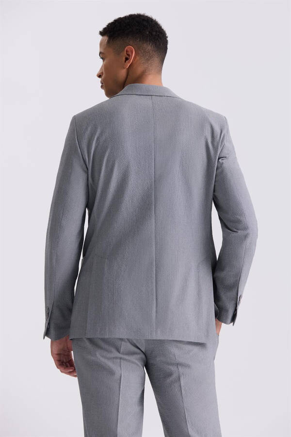 Grey Slim Fit Single-Breasted Sports Suit - 4