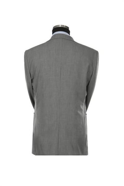 Grey Slim Fit Single Breasted Wool Suit - 7