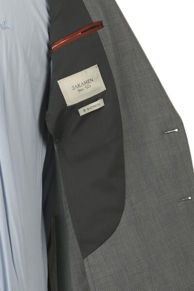 Grey Slim Fit Single Breasted Wool Suit - 8