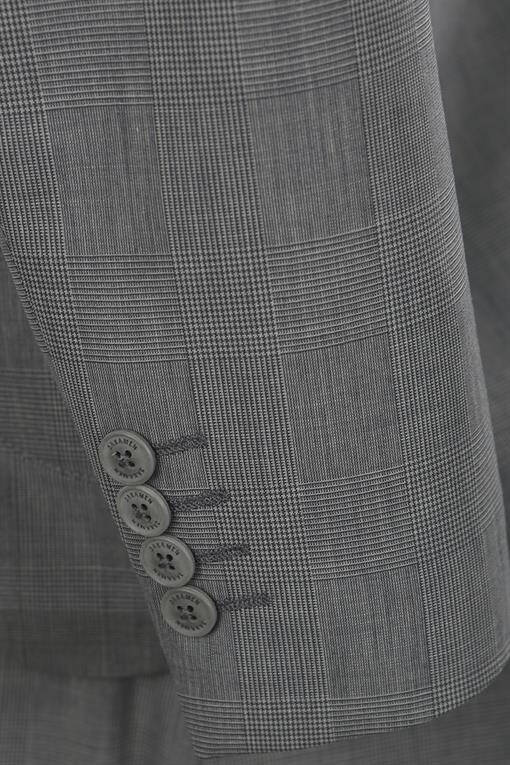 Grey Slim Fit Single Breasted Wool Suit - 9