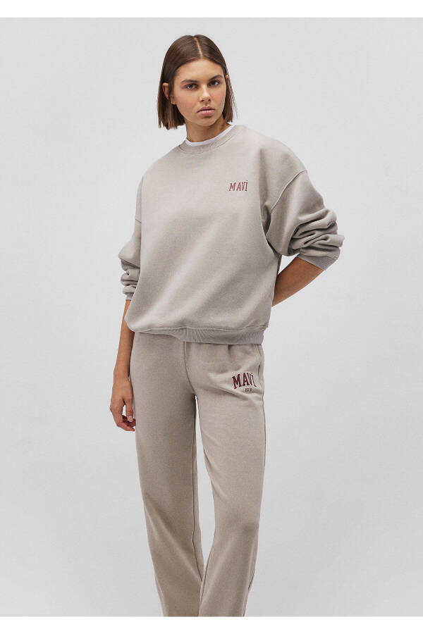 Grey Sweatshirt with Logo Print 1611600-70112 - 19