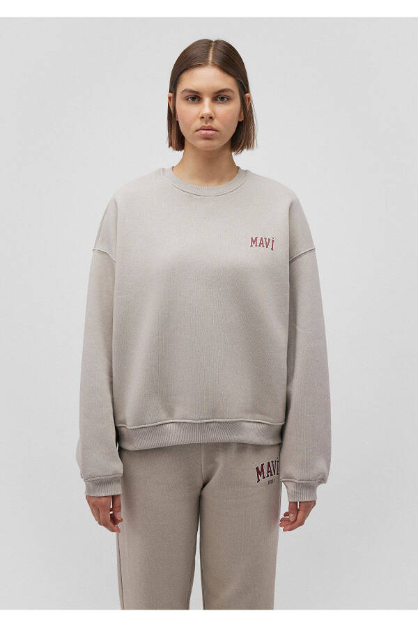 Grey Sweatshirt with Logo Print 1611600-70112 - 21