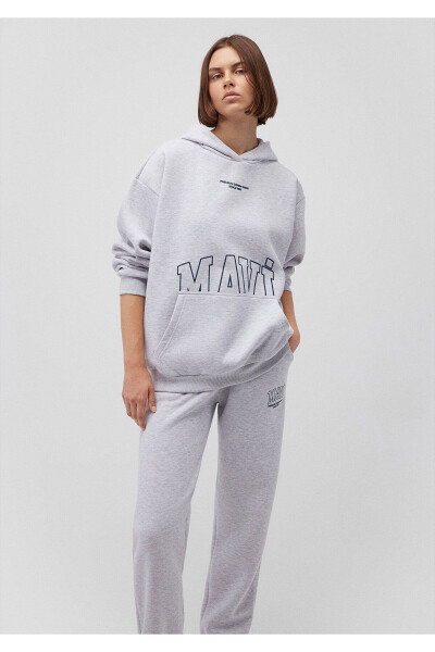 Grey Sweatshirt with Logo Print 1s10149-85438 - 7