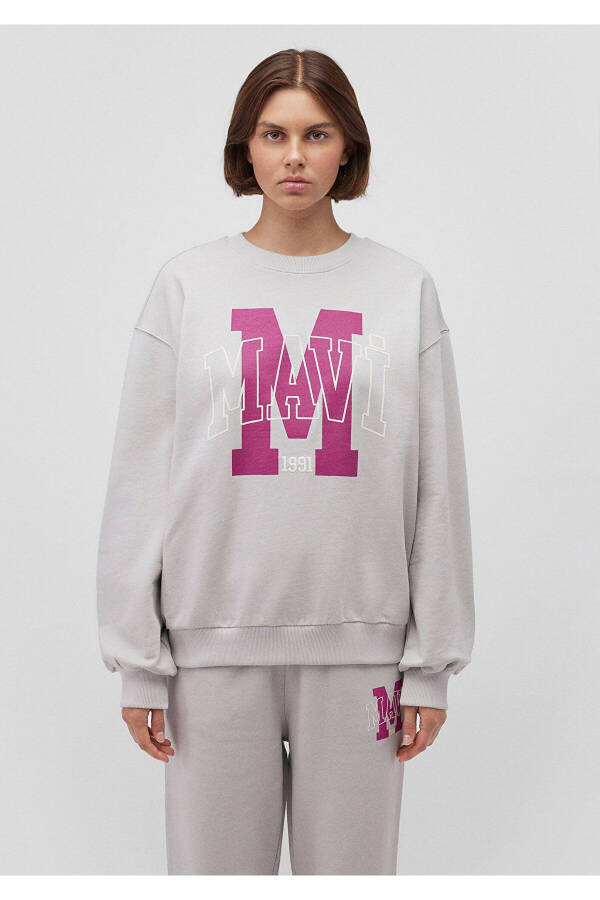 Grey Sweatshirt with Logo Print 1s10162-70074 - 21