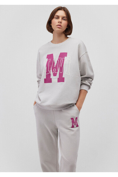 Grey Sweatshirt with Logo Print 1s10162-70074 - 14