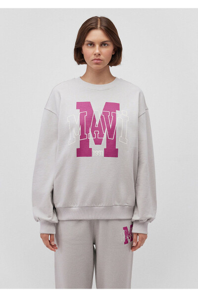 Grey Sweatshirt with Logo Print 1s10162-70074 - 9