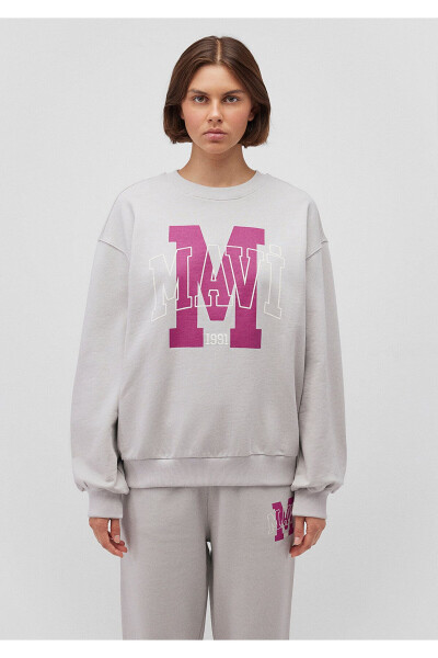 Grey Sweatshirt with Logo Print 1s10162-70074 - 3