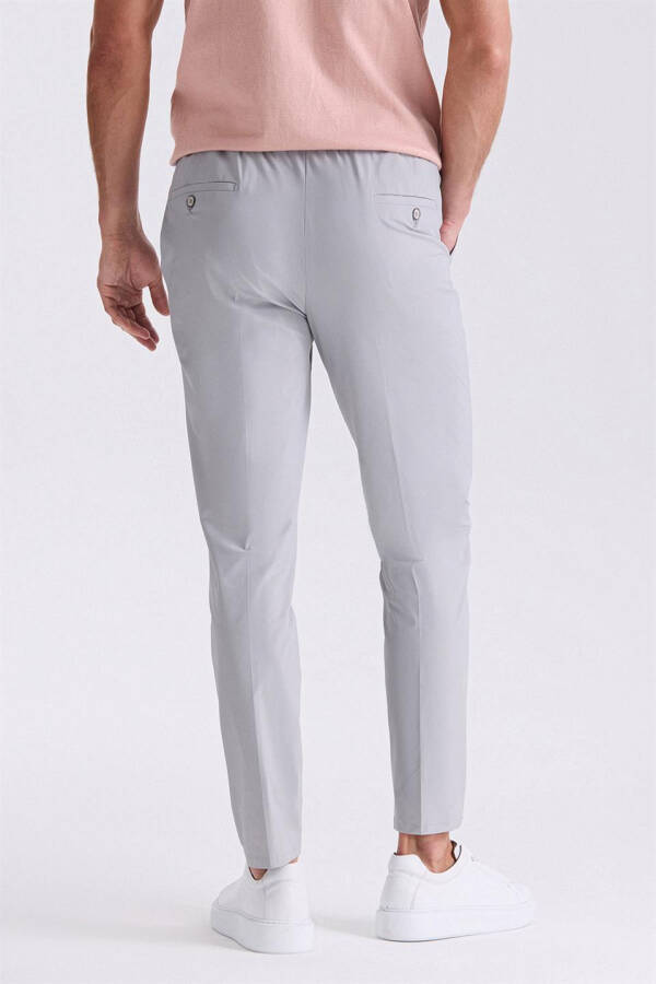 Gri Comfort Fit Beli Lastikli Spor Pantolon - 4