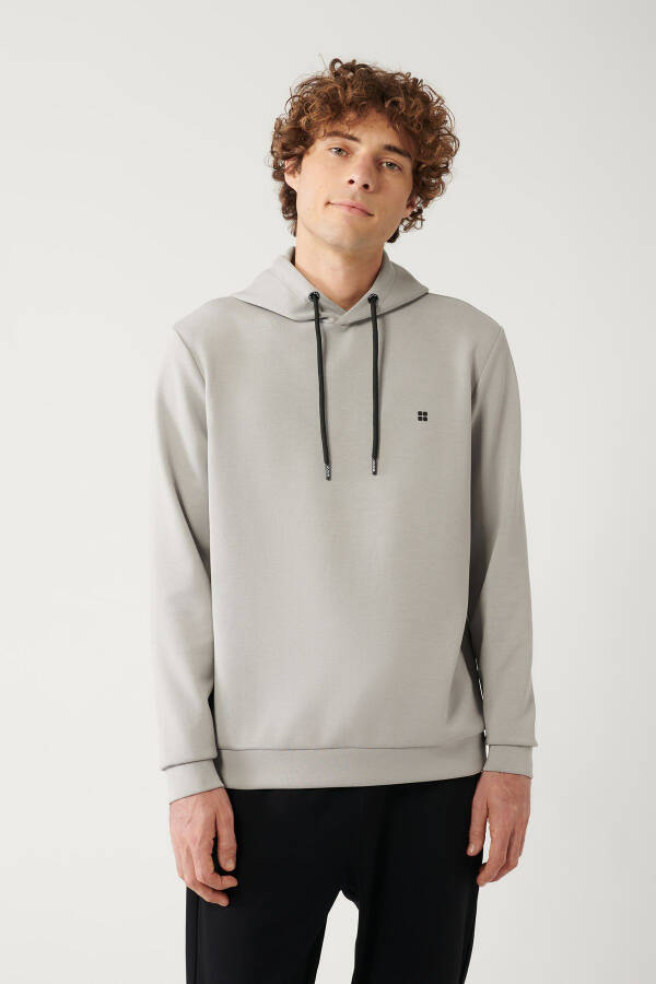 Gri Kapüşonlu Sweatshirt - 3