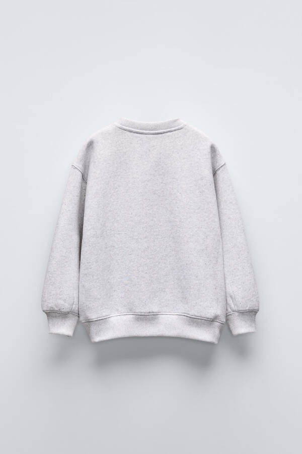 Gri marn baskılı sweatshirt - 2