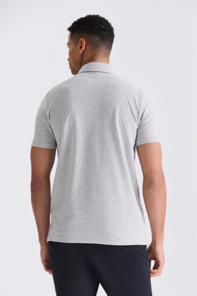 Gri Slim Fit Polo Yaka T-Shirt - 4