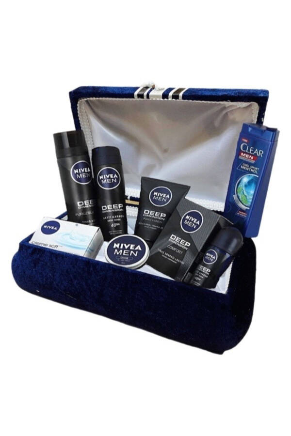 Groom Skin Care Set - Groom Engagement Dowry Chest Set Navy Blue - 1