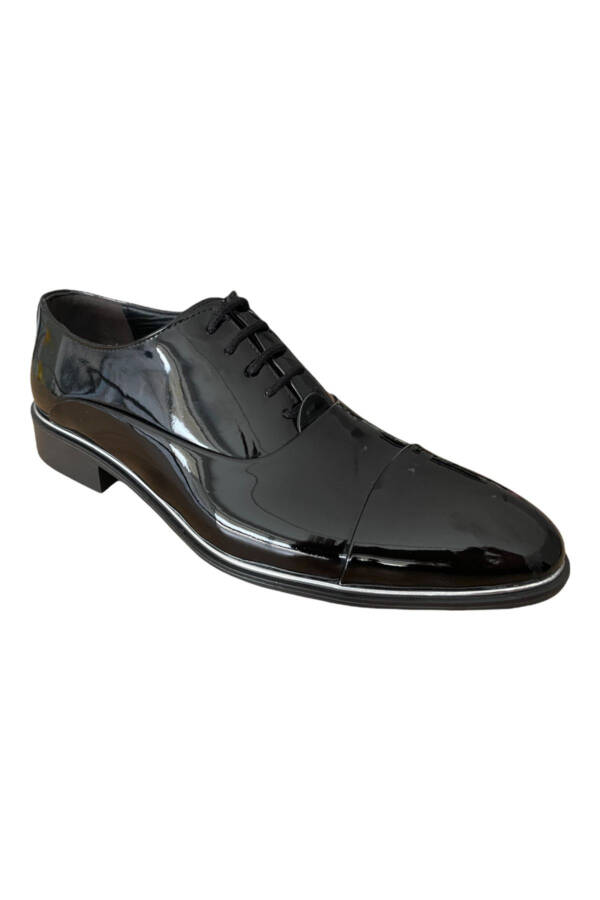 Groom's Patent Leather Shoes with Full Sole and Non-Slip Soles - 1