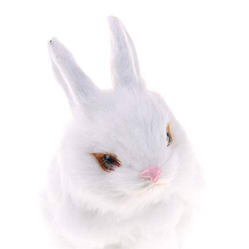 GUDVES Mini Realistic Cute Plush Rabbits Fur Lifelike Animal Easter Bunny Simulation Toy Model Gift Miniatures Decorations (Rabbit Plush Toys) - 7