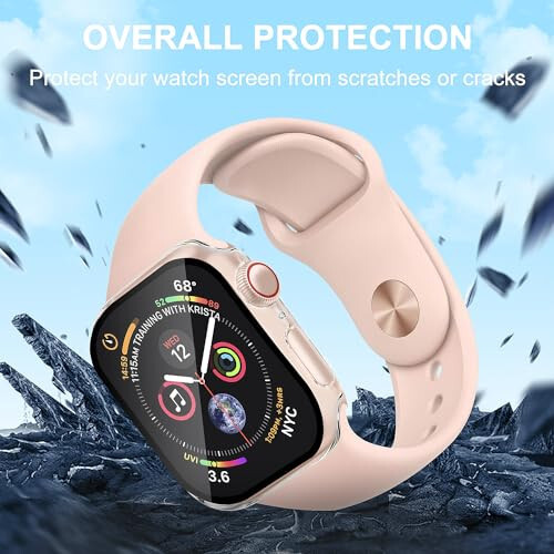 Gülümsüyor 2'li Paket Kılıf Dahili Temperli Cam Ekran Koruyucu Apple Watch Series 6/SE/Series 5/Series 4 40mm ile Uyumlu, Sert PC Kılıf Tam Koruyucu Kılıf - 1 Siyah + 1 Şeffaf - 5