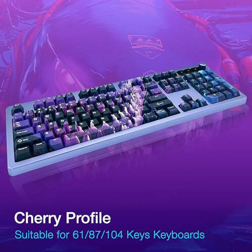 GUNMJO PBT Dye-Sublimation Shark Keycaps for Gaming Keyboard with Cherry Gateron Kailh MX Switches Mechanical Keyboard, OEM Profile 61/87/Full 104 Keys US Layout Compatible Keys with 6.25U Space Bar - 4