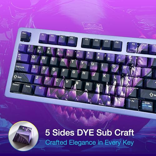 GUNMJO PBT Dye-Sublimation Shark Keycaps for Gaming Keyboard with Cherry Gateron Kailh MX Switches Mechanical Keyboard, OEM Profile 61/87/Full 104 Keys US Layout Compatible Keys with 6.25U Space Bar - 5