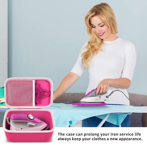 GWCASE Case Compatible with Oliso M3Pro/ M2 Mini Project Steam Iron. Travel Irons Carrying Organizer Holder for Solemate and Other Accessories (Box Only)- Purple - 6