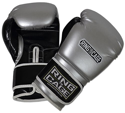 Gym Training Stand-Up Boxing Gloves (Silver/Black, Large-16oz) - 3