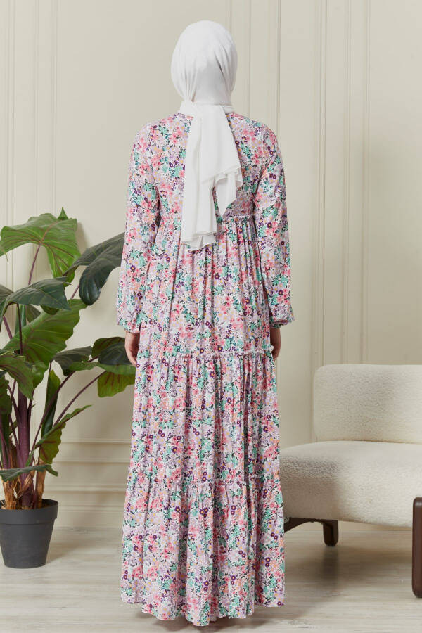 Gypsy Dress with Tiered Flower Viscose Dress Modest Dress Prayer Dress - 5