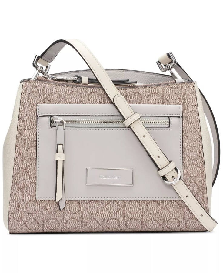 Hadley Signature Colorblocked Adjustable Crossbody Almond Taupe/Cherub White/Dove - 1