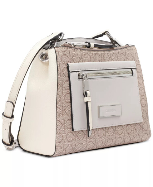 Hadley Signature Colorblocked Adjustable Crossbody Almond Taupe/Cherub White/Dove - 2