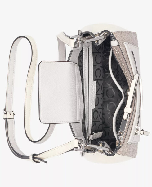 Hadley Signature Colorblocked Adjustable Crossbody Almond Taupe/Cherub White/Dove - 4